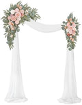 Artificial Wedding Arch Flowers Kit(Pack of 3),2Pcs Artificial Flower Arch Decor,1Pcs Sheer Drape for Wedding Ceremony Arbor for WeddingCeremony (Romantic Pink) by WEIERYUE