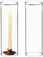 CYS EXCEL 2 PCS (H:14" D:4.75") Open Ended Glass Hurricane Candleholder Tube Shade | Multiple Size Choices Open Flame Candle Chimney Tube Cover | Bottomless Cylinder - Image 5