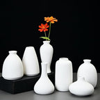 Set of 9 Ceramic Bud Vases for Pampas Grass Flowers, Small Vases in Bulk for Centerpieces Boho Vases for Wedding Decorations Neutral Living Room and Bedroom Decor DIY Gift (White) - Image 2