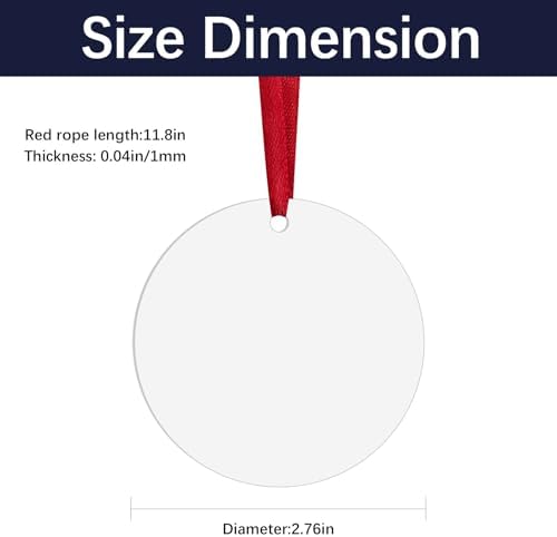54 pcs Metal Sublimation Ornament Blanks,Sublimation Christmas Ornament Blanks for Christmas Tree Decor Ornaments,Double Sided Sublimation Ornaments Round Sublimation Blanks - Image 2