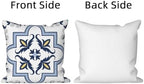Blue Flowers Geometry Throw Pillow Covers 26"x26" Set of 4, Bohemian Abstract Floral Throw Pillow Cases Moroccan Sofa Cushion Covers for Couch Chair Patio Home Indoor Outdoor Decorative - Image 7