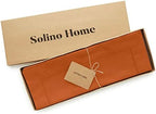 Solino Home Cotton Linen Placemats Cinnamon Hemstitch, 14 x 19 in, Set of 4 - Image 3