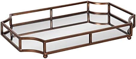 Kate and Laurel Ciel Modern Scalloped Tray; 19 x 13 x 3. Bronze; Decorative Mirrored Tray for Storage and Display by KateandLaurel