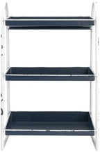 Creative Co-Op Heavily Distressed Navy 3-Tier Metal Tray with White Frame & Rim - Image 4