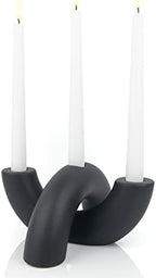 Taper Candle Holder Set - Candle Stick Holders for Dining Room Table, Entryway Table, or Fireplace Mantel - Modern Candelabra Home Decor (Black) by AERLO