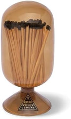 Skeem Glass Match Cloche - Amber - Includes 120 Small Black-Tipped Match Sticks by Skeem