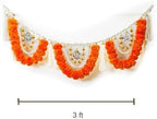 Pearl & Stone Made Toran | Artificial Flowers Toran with White Gold Moti | Home Door Hanging, Living Room, Bandanwar, Wedding, Diwali, Pooja, Mandir Decor & Indian Housewarming Gift - 3 Ft (Pack of 1) - Image 5