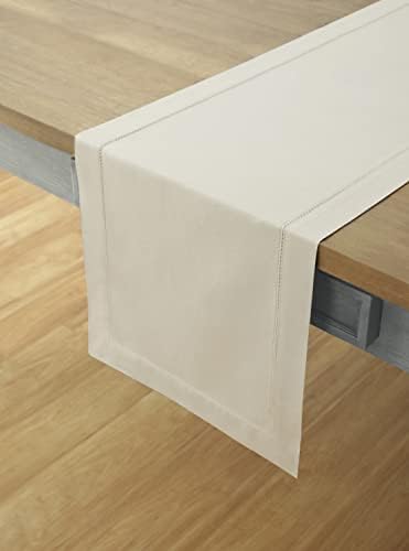 Solino Home Cotton Linen Table Runner Linen Hemstitch, 14 x 72 in - Image 2
