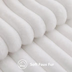 decorUhome Fall Faux Fur Throw Pillow Covers 24x24 Set of 2 White - Image 2