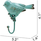 SOFFEE DESIGN Set of 4 Vintage Metal Birds Wall Coat Hooks, Heavy Duty Hangger Hooks, Farmhouse Wall Mounted Hanging Rack Hooks for Scarf, Bag, Towel, Key, Cap - Image 4
