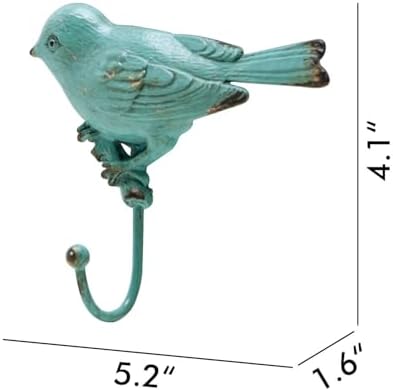 SOFFEE DESIGN Set of 4 Vintage Metal Birds Wall Coat Hooks, Heavy Duty Hangger Hooks, Farmhouse Wall Mounted Hanging Rack Hooks for Scarf, Bag, Towel, Key, Cap - Image 4