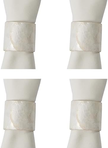 Split P Capiz Napkin Ring Set of 4, Natural Shell by Split-P