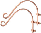 Monarch Abode Plant Hangers – Wall Mount Plant Hooks for Hanging Baskets, 14 Inch Metal Brushed Copper Fence Wall Plants Hanger for Outdoor Indoor, Flower Pot, Bird Feeder, Wind Chime Bracket, 2 Pack by MonarchAbode
