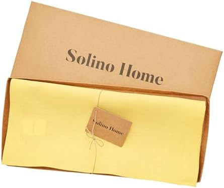 Solino Home 100% Pure Linen Table Runner Sunshine Yellow, Fete 14 x 60 in - Image 6