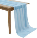 MDS Pack of 25 | Aqua Blue | 10ft Chiffon Table Runner 29x120 Inches Long Romantic Rustic Sheer Gauze Runner for Wedding Bridal Shower Birthday Banquets Engagement Spring Easter Boho Decorations by MDS
