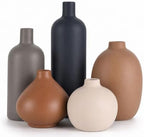 Ceramic Vase Set of 5, Modern Vases Home Decor, Neutral Decorative Vases for Pampas Grass Dried Fresh Flowers, Small Vase Set for Living Room Kitchen Bedroom Bathroom Entryway Mantel Decor by QIANLING