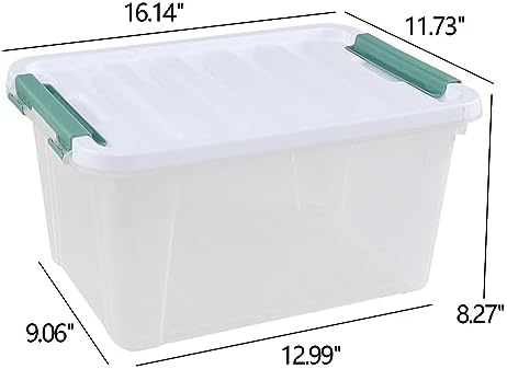 6-Pack Plastic Storage Bins with Lids, 20 L Clear Storage Containers - Image 2