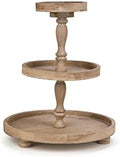 TRIPAR 22.25 Inch Natural Wood Cupcake Stand 3 Tiered Tray Stand 3 Tier Serving Tray Rustic Wooden for Dessert Table Display Farmhouse Decor by TriparInternational