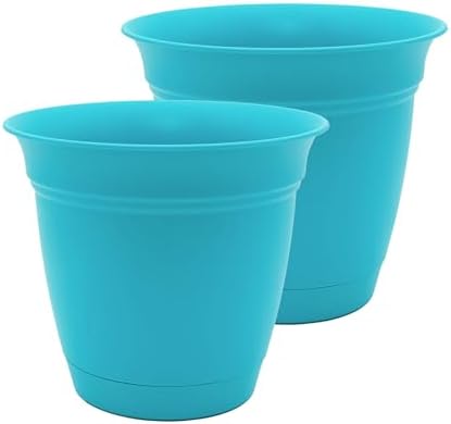 The HC Companies Eclipse Round Planter Pot, 20 Inch, Teal, 2-Pack by TheHCCompanies