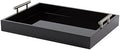 Kate and Laurel Lipton Decorative Tray with Polished Metal Handles, Black and Silver by KateandLaurel