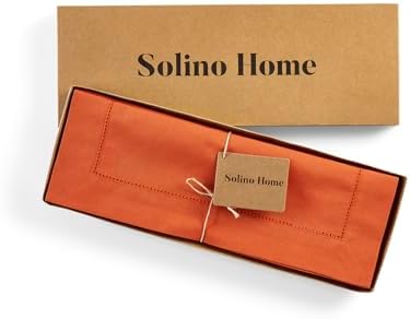 Solino Home Cotton Linen Woven Placemats Burnt Orange, 14 x 19 in, Set of 4 - Image 4