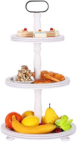 Urban Deco Wooden Tiered Tray 3-Tier Decorative Tray Farmhouse Serving Tray by UrbanDeco