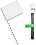 White Flags for Marking Yard - 4x5x15 Inch Invisible Fence Flags for Dogs - 50 Pack - Dog Invisible Fence Training Marker & Boundary Training by ACESupply