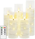 kakoya Flameless LED Candles with Timer 5 Pc Flickering Flameless Candles for Romantic Ambiance and Home Decoration Stable Acrylic Shell,with Embedded Star String，Battery Operated Candles（White） by FLAMELESSCANDLES