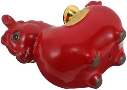 VOSAREA Ceramic Crimson Horse Figurine for 2026 Lunar New Year Decor by Vosarea