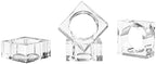 Crystal Napkin Holder Rings Square Design, Christmas Decorations for Dinner Clear 2" Set of 4 by DONOUCLS