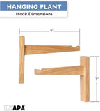 Ilyapa 2 Pack Wood Hanging Plant Hooks for Wall - 9 in. Hook Plant Hanger Indoor Brackets for Baskets & Macrame, Wall Planters Indoor Plants Holder - Image 2