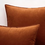 MIULEE Fall Decorative Rust Velvet Euro Sham Throw Pillow Covers 24x24 Inch - Image 2