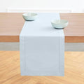 Solino Home Cotton Linen Table Runner Blue, Hemstitch Collection 14 x 72 in by SolinoHome
