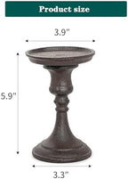 Sungmor Rustic Cast Iron Pillar Candle Holder, 5.9 Inches Tall - Image 6