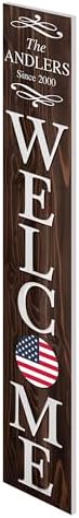 Personalized Welcome Sign for Front Door, Custom Welcome Sign for Porch Outdoor Welcome Home Decorations, 48"x8" PVC Sign (Design 7) - Image 3