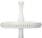 Creative Co-Op Round 3-Tier Decorative Wood Tray with Hobnail Edge, White - Image 5