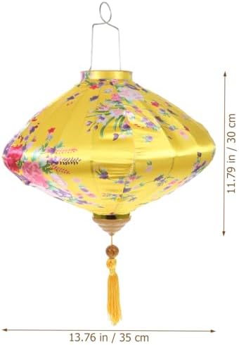 Oval Silk Vietnamese Japanese Hanging Oval Hoian Lamp Asian Vietnam Flower Oriental Festive Lamp Wedding Decor - Image 2