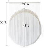 Boho Wall Decor Yarn Wall Hanging Macrame Wall Hanging Fiber Wall Art White Beads Tassel Wall Decor Boho Chic Home Decor 39" W x 55" L - Image 7