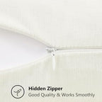 decorUhome Soft Chenille Cream White Throw Pillow Covers 22X22 Set of 2 - Image 3