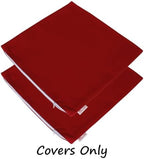 Outdoor/Indoor Sunbrella Throw Pillows Square Set of 2 Pieces 16 inch x 16 inch Canvas Jockey Red - Cover Only, Insert Not Included - Image 2