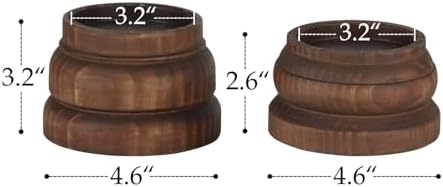 NIKKY HOME Farmhouse Wooden Pillar Candle Holders Set of 2, Mantel Decor - Image 4
