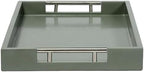 Serving Tray with Polished Metal Handles, 16.5''x12'' Rectangle Coffee Table Tray, Modern Decorative Tray, Large Ottoman Tray, Perfect for Storage and Display (Grey) - Image 6