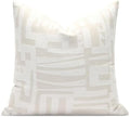 Throw Pillow Cover 20x20, Double-Sided Geometric High-Density Jacquard Pillow Covers for Sofa, Bed, Rattan Chair, Bedroom, Living Room(White) by AIBUHOME