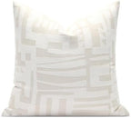 Throw Pillow Cover 20x20, Double-Sided Geometric High-Density Jacquard Pillow Covers for Sofa, Bed, Rattan Chair, Bedroom, Living Room(White) by AIBUHOME