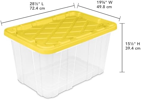 Sterilite Industrial Storage Tote with Lids for Garage, 27 Gallon, 8-Pack - Image 2