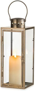 NUPTIO Large Lanterns Decorative Outdoor, Rustic Gold Lantern with Glass by Nuptio