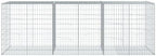 vidaXL Gabion Basket with Cover 118.1"x39.4"x39.4" Galvanized Iron - Image 5