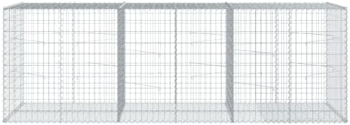 vidaXL Gabion Basket with Cover 118.1"x39.4"x39.4" Galvanized Iron - Image 5