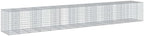 vidaXL Gabion Basket with Cover 295.3"x39.4"x39.4" Galvanized Iron - Image 7