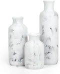 Resin 3 Piece Decorative Vase Set, White Marble Look Farmhouse Home Decor by YMXYJM
